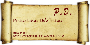 Prisztacs Dárius névjegykártya